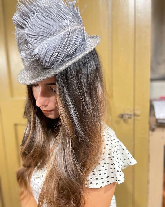 Retro Tweed Wool Mini Trilby