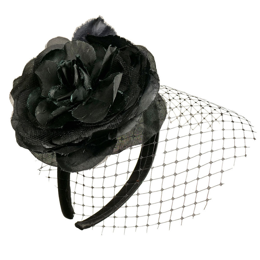 The Rose Headband Voilette Black