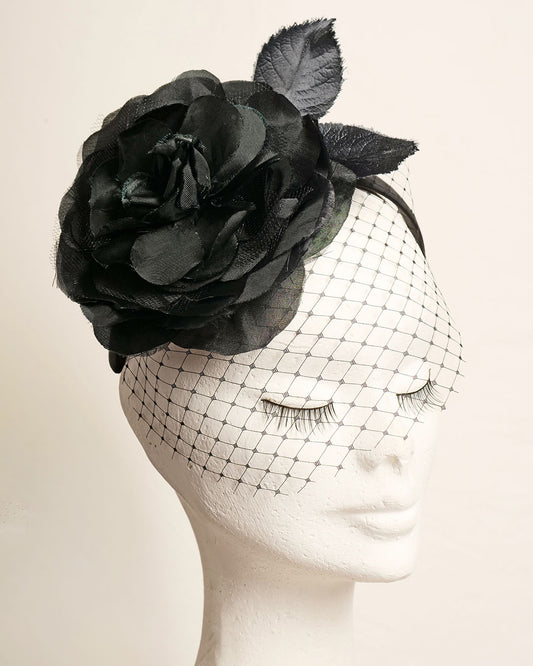 The Rose Headband Voilette Black